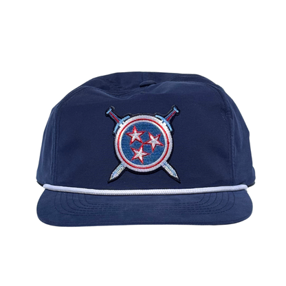 Sword & Shield Hat - Blue + White Rope