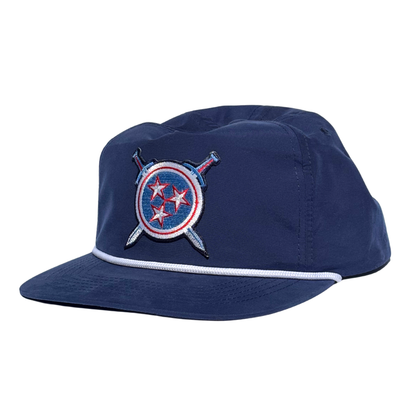 Sword & Shield Hat - Blue + White Rope